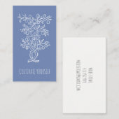 Carte De Visite Cultivez-vous Branche Entrelacée Bleu Fumé (Devant / Derrière)