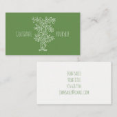 Carte De Visite Cultivez-vous Forêt Verte de Branche Entrelacée (Devant / Derrière)