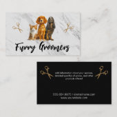 Carte De Visite Cultures animales | Ciseaux | Chat de chien mignon (Devant / Derrière)