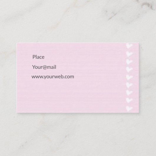Carte De Visite Cup cake rose (Dos)