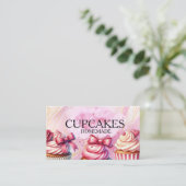 Carte De Visite Cup cakes Baker Bakery Treats Pink (Debout devant)