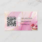 Carte De Visite Cup cakes Baker Bakery Treats Pink (Dos)