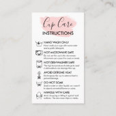 Carte De Visite Cup moderne rose Instruction Logo personnalisable (Dos)