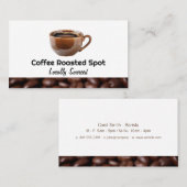 Carte De Visite Cup of Fresh Brewed Coffee | Beans (Devant / Derrière)