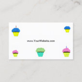 Carte De Visite Cupakes au chocolat vert, bleu et rose (Dos)