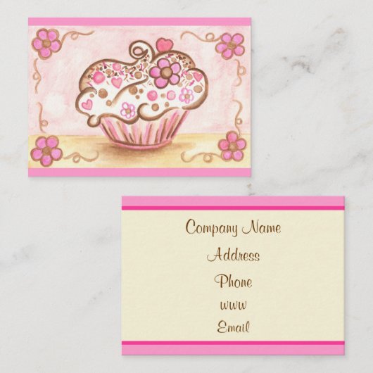 Carte de visite Cupcake (Devant / Derrière)