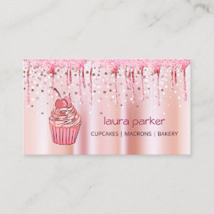 Carte De Visite Cupcake Accueil Boulangerie Pâtisserie Rose Gold 