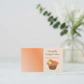 Carte De Visite Cupcake aux fruits orange et Brown (Debout devant)