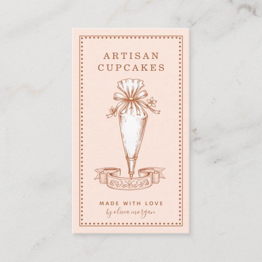 Carte De Visite Cupcake Baker Bakery Pastry Chef (Devant)