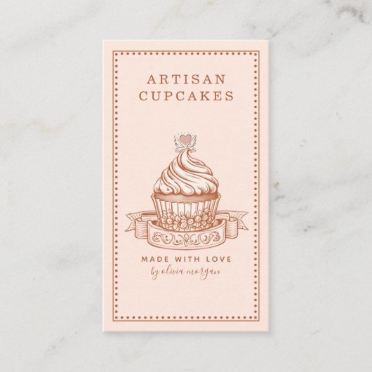 Carte De Visite Cupcake Baker Bakery Pastry Chef (Devant)