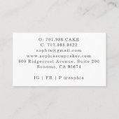 Carte De Visite Cupcake Baker boulangerie Chef Restauration (Dos)