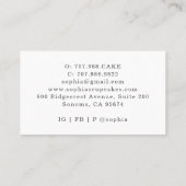 Carte De Visite Cupcake Baker boulangerie Chef Restauration (Dos)