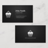 Carte De Visite Cupcake Baker - Maillage noir professionnel de qua (Devant / Derrière)