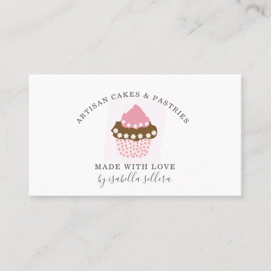 Carte De Visite Cupcake Bakery Chef pâtissier (Devant)
