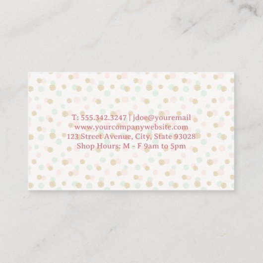 Carte De Visite Cupcake Bakery Logo | Polka Dot Pattern (Dos)