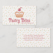Carte De Visite Cupcake Bakery Logo | Polka Dot Pattern (Devant / Derrière)