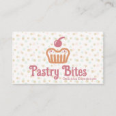 Carte De Visite Cupcake Bakery Logo | Polka Dot Pattern (Devant)