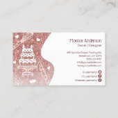 Carte De Visite Cupcake Bakery Pastry Chef Glitter Drips Rose Gold (Dos)