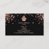Carte De Visite Cupcake Bakery Pastry Chef Glitter Drips Rose Gold (Dos)