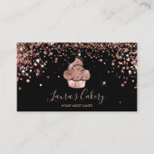 Carte De Visite Cupcake Bakery Pastry Chef Glitter Drips Rose Gold (Devant)