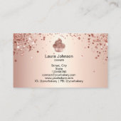 Carte De Visite Cupcake Bakery Pastry Chef Glitter Drips Rose Gold (Dos)