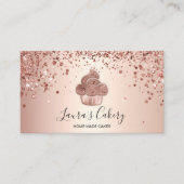 Carte De Visite Cupcake Bakery Pastry Chef Glitter Drips Rose Gold (Devant)