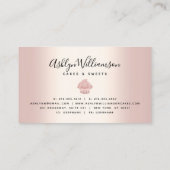 Carte De Visite Cupcake Bakery Pastry Chef Glitter Drips Rose Gold (Dos)