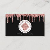 Carte De Visite Cupcake Bakery Pastry Chef Glitter Drips Rose Gold (Devant)