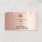 Carte De Visite Cupcake Bakery Pastry Chef Glitter Drips Rose Gold (Dos)