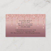 Carte De Visite Cupcake Bakery Pastry Chef Glitter Drips Rose Gold (Dos)