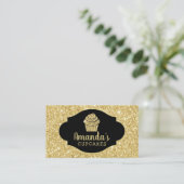 Carte De Visite Cupcake Bakery Pâtisserie Chef Parties scintillant (Debout devant)