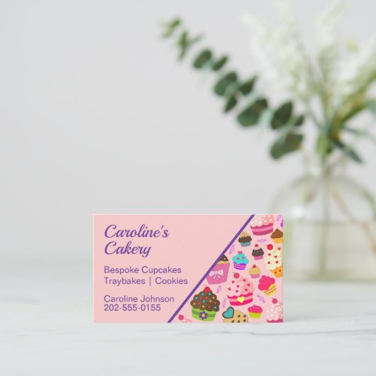 Carte De Visite Cupcake Bespoke Cake Cakery (Debout devant)