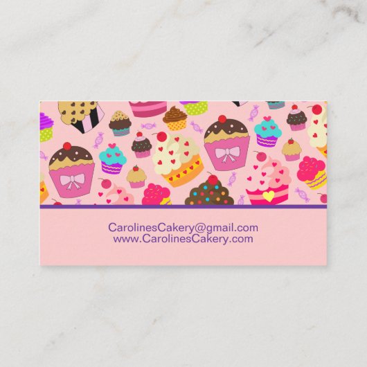Carte De Visite Cupcake Bespoke Cake Cakery (Dos)