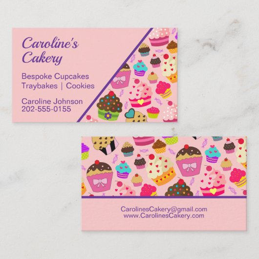 Carte De Visite Cupcake Bespoke Cake Cakery (Devant / Derrière)