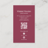 Carte De Visite Cupcake Boulangerie Pâtisserie Chef QR Code (Dos)