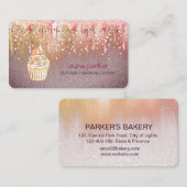 Carte De Visite Cupcake Boulangerie Pâtisserie Rose Gold Driving P (Devant / Derrière)