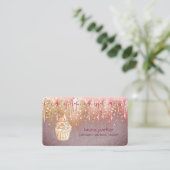 Carte De Visite Cupcake Boulangerie Pâtisserie Rose Gold Driving P (Debout devant)