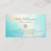 Carte De Visite Cupcake Boulangerie Rose Parties scintillant or go (Dos)