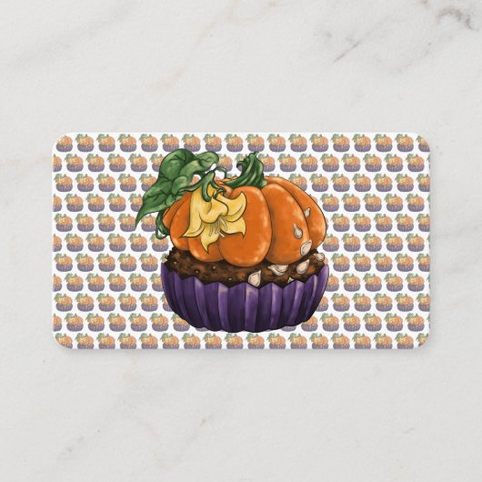 Carte De Visite Cupcake Citrouille (Devant)