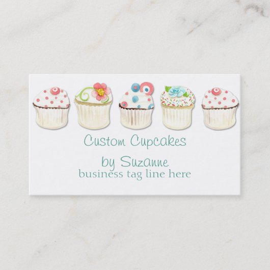 Carte De Visite Cupcake Dessert Boulangerie Identité d'entreprise (Devant)