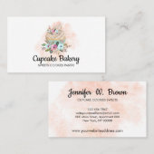 Carte De Visite Cupcake Gâteau Pâtisserie Aquarelle (Devant / Derrière)