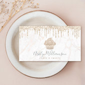 Carte De Visite Cupcake Gold Parties scintillant Drives Marble Bak