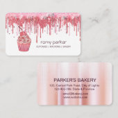 Carte De Visite Cupcake Home Bakery Pâtisserie Rose Gold Driving (Devant / Derrière)