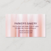 Carte De Visite Cupcake Home Bakery Pâtisserie Rose Gold Driving (Dos)