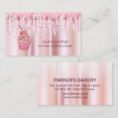 Carte De Visite Cupcake Home Bakery Pâtisserie Rose Gold Driving (Devant / Derrière)
