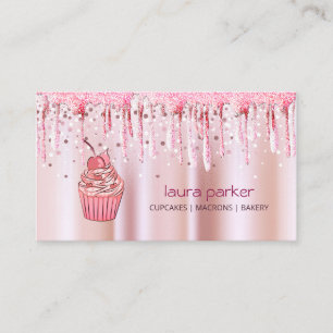 Carte De Visite Cupcake Home Bakery Pâtisserie Rose Gold Driving