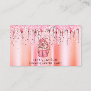 Carte De Visite Cupcake Home Bakery Pâtisserie Rose Gold Driving