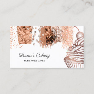 Carte De Visite Cupcake Home Bakery Rustic Vintage