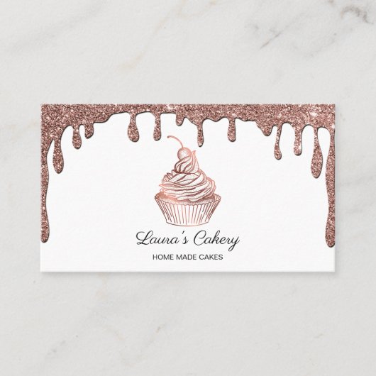 Carte De Visite Cupcake Home Bakery Rustic Vintage (Devant)
