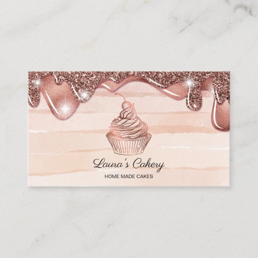 Carte De Visite Cupcake Home Bakery Rustic Vintage (Devant)